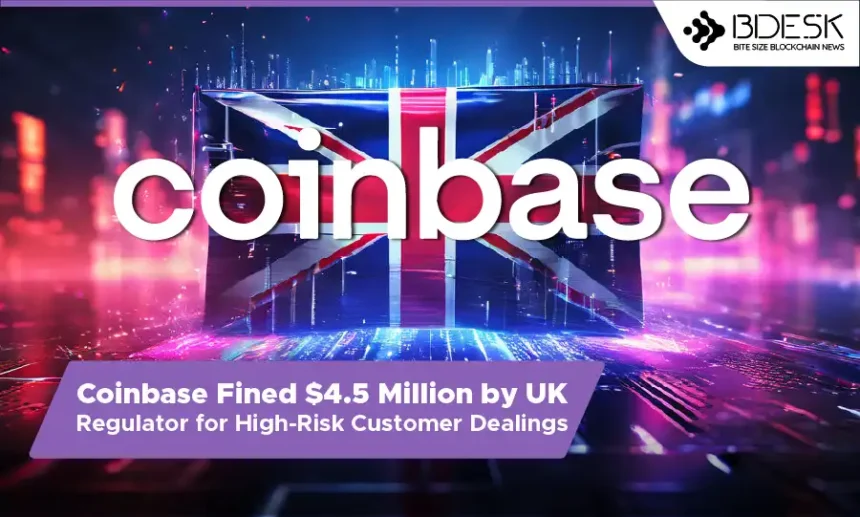 13 Desk Crypto News | Coinbase Fined $4.5 Million by UK Regulator for High-Risk Customer Dealings