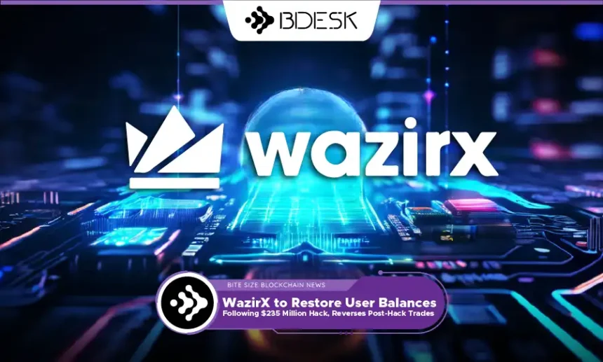 13Desk Crypto News | WazirX to Restore User Balances Following $235 Million Hack, Reverses Post-Hack Trades