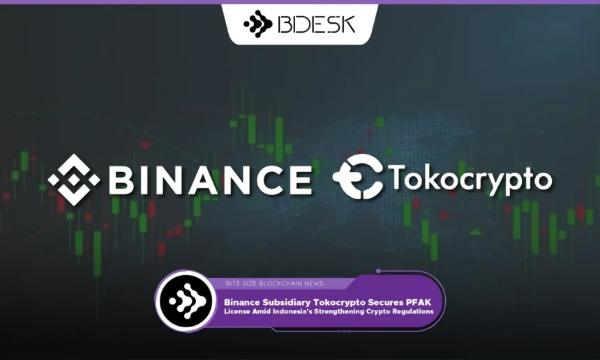 13Desk Crypto News | Binance Subsidiary Tokocrypto Secures PFAK License Amid Indonesia's Strengthening Crypto Regulations