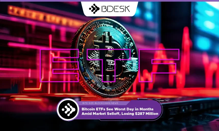 13Desk Crypto News | Bitcoin ETFs See Worst Day in Months Amid Market Selloff, Losing $287 Million