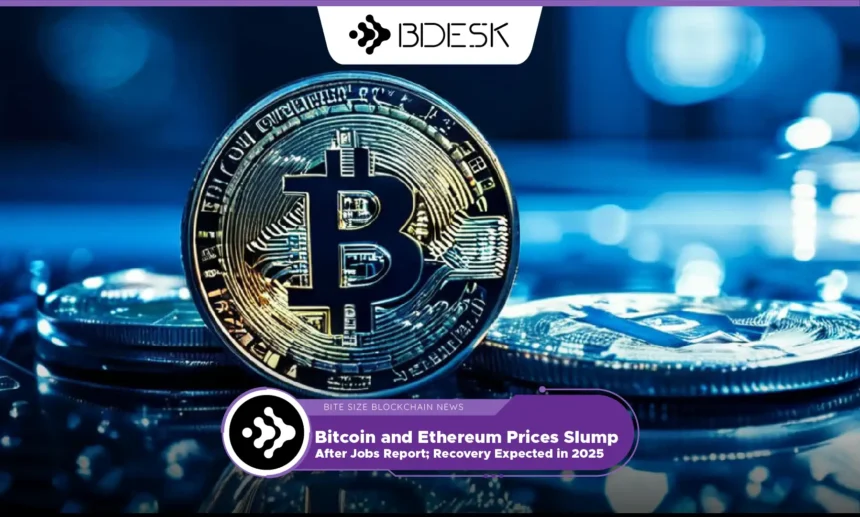 13Desk Crypto News | Bitcoin and Ethereum Prices Slump After Jobs Report; Recovery Expected in 2025