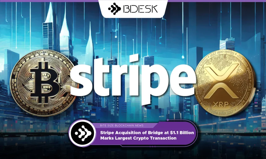 13Desk Crypto News | Stripe Acquisition of Bridge at $1.1 Billion Marks Largest Crypto Transaction