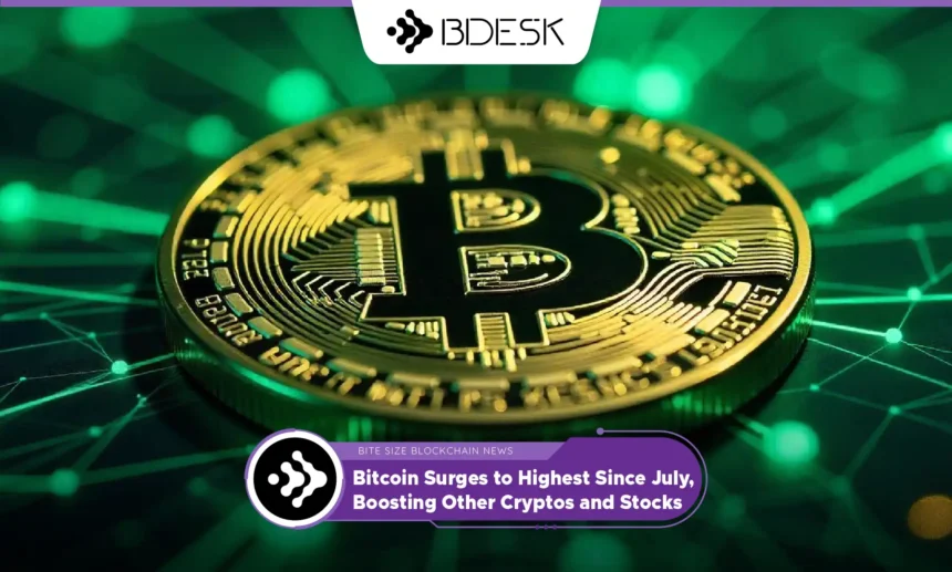 13Desk Crypto News | Bitcoin Surges to Highest Since July, Boosting Other Cryptos and Stocks