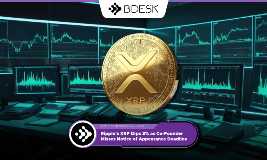 13Desk Crypto News | Ripple's XRP Dips 3% as Co-Founder Misses Notice of Appearance Deadline