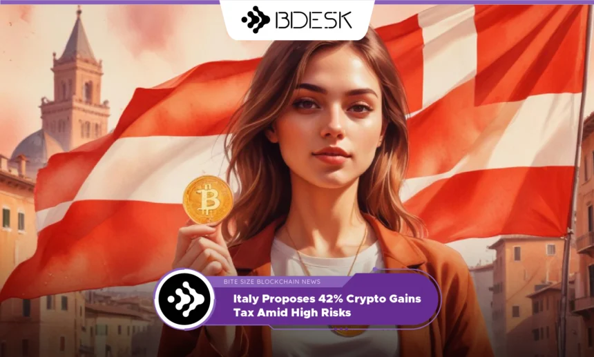 13Desk Crypto News | Italy Proposes 42% Crypto Gains Tax Amid High Risks