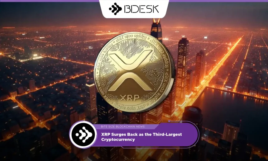 13Desk Crypto News | XRP Surges Back as the Third-Largest Cryptocurrency