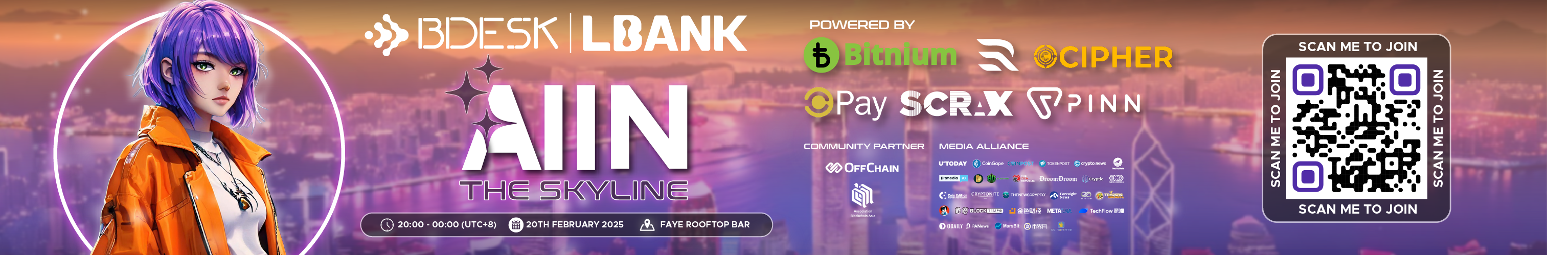 Crypto Events Web Banner AI in the Skyline